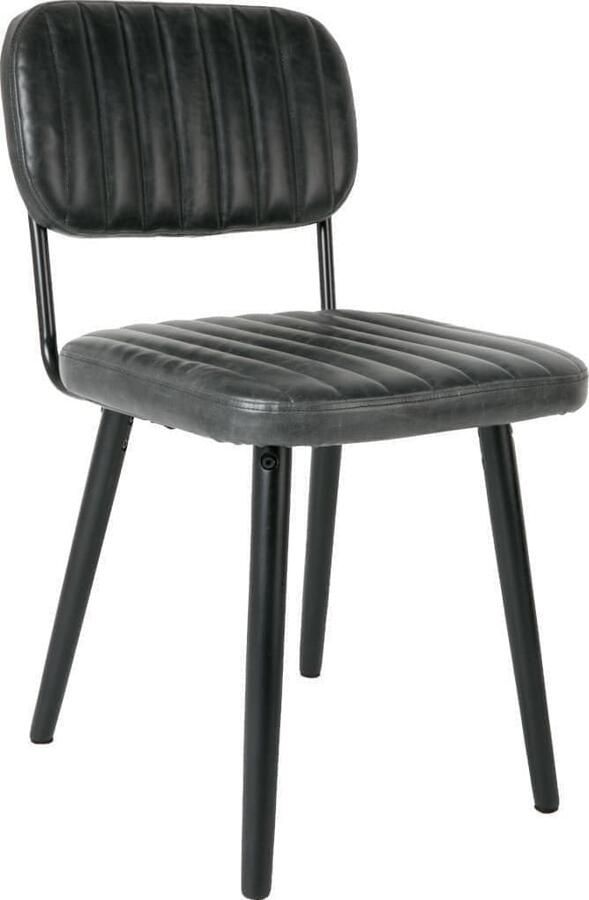 White Label Living | Eetkamerstoel Jake Worn Black | Zitmeubels eetkamer | Eetkamerstoel