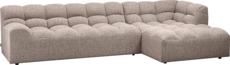 WOOOD | Allure chaise longue rechts geweven stof bruin melange | Zitmeubels woonkamer | Hoekbank