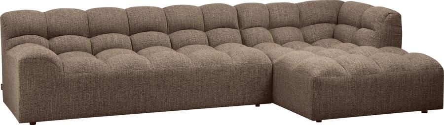 WOOOD | Allure chaise longue rechts geweven stof donkerbruin melange | Zitmeubels woonkamer | Hoekbank