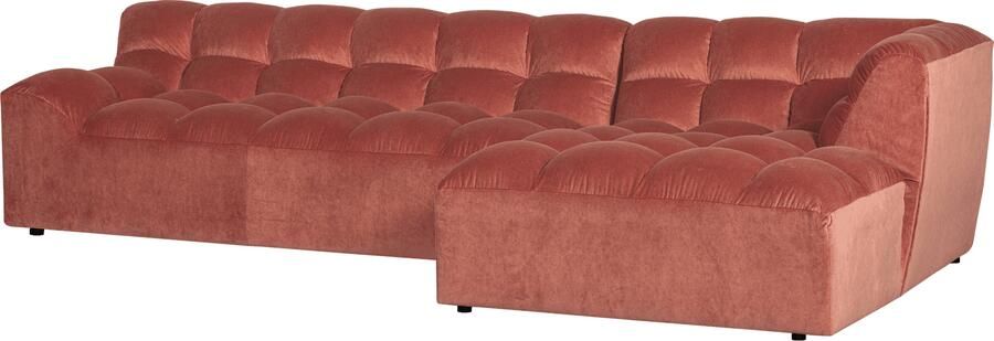 WOOOD | Allure chaise longue rechts velvet blush | Zitmeubels woonkamer | Hoekbank