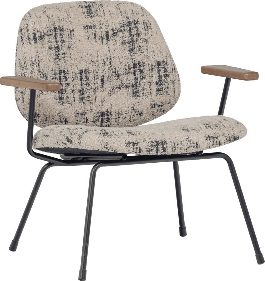 WOOOD | Aure fauteuil chenille beige zwart | Zitmeubels woonkamer | Fauteuil