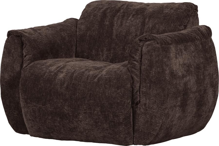 WOOOD | Baggy draaifauteuil 3d chenille donkerbruin | Zitmeubels woonkamer | Draaifauteuil