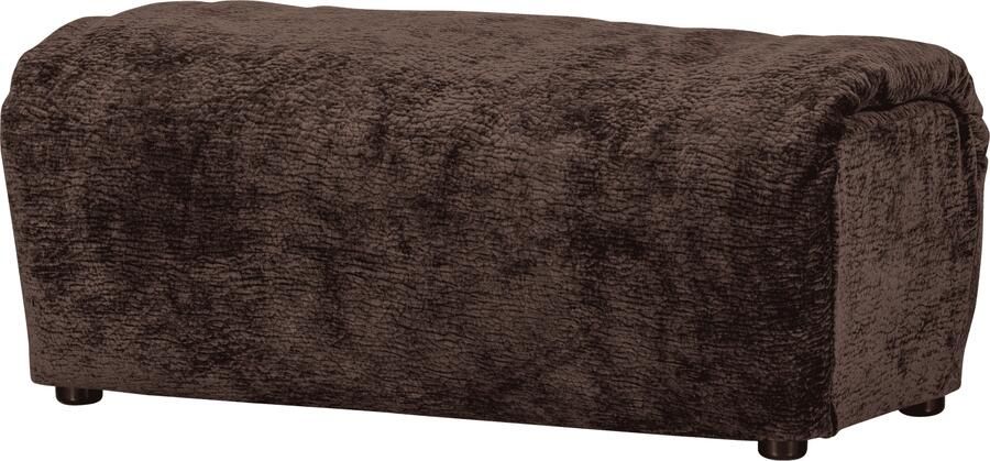 WOOOD | Baggy hocker 3d chenille donkerbruin | Zitmeubels woonkamer | Hocker