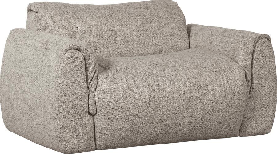WOOOD | Baggy loveseat geweven stof naturel melange | Zitmeubels woonkamer | Loveseat