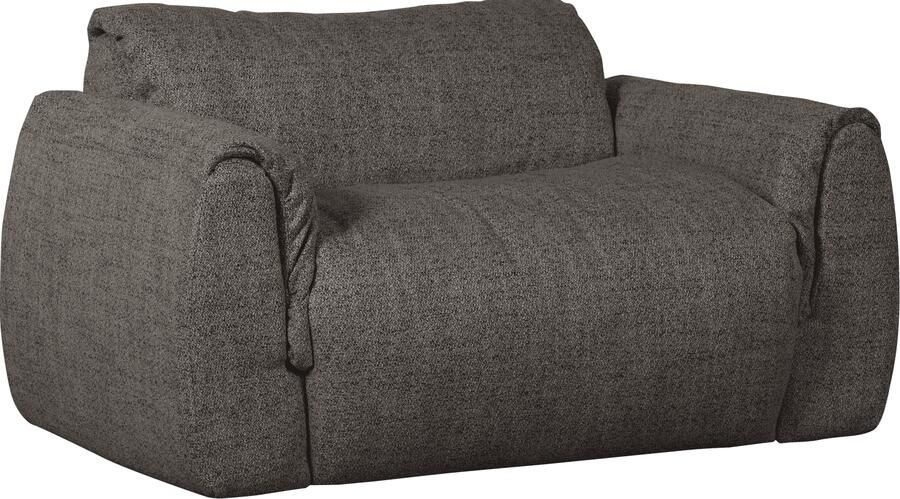 WOOOD | Baggy loveseat geweven stof warmgrijs melange | Zitmeubels woonkamer | Loveseat