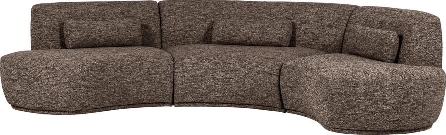 WOOOD | Batavier half ronde 6-zitsbank bruin melange | Zitmeubels woonkamer | Hoekbank