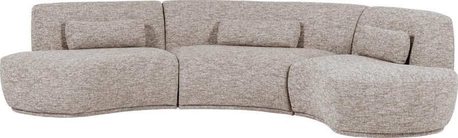 WOOOD | Batavier half ronde 6-zitsbank zand melange | Zitmeubels woonkamer | Hoekbank