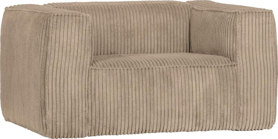 WOOOD | Bean Fauteuil Grove Ribstof Travertin | Zitmeubels woonkamer | Fauteuil