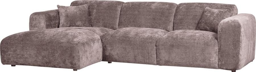 WOOOD | Cloud chaise longue links geweven chenille taupe | Zitmeubels woonkamer | HoekbankModulaire banken - Foto 2