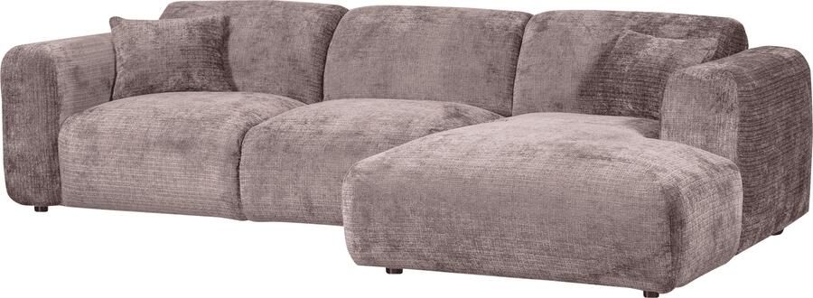 WOOOD | Cloud chaise longue rechts geweven chenille taupe | Zitmeubels woonkamer | HoekbankModulaire banken