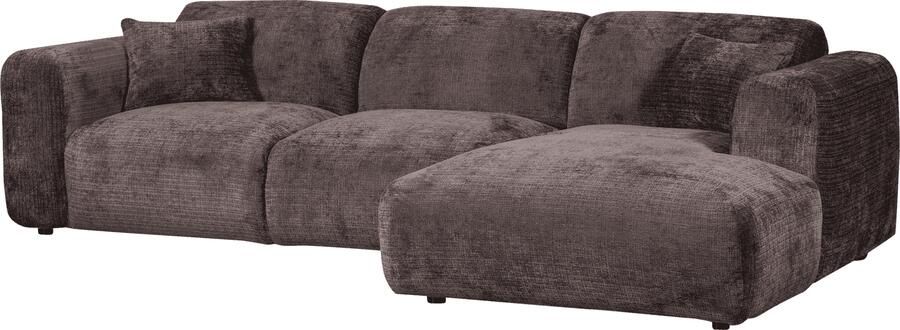WOOOD | Cloud chaise longue rechts geweven chenille warm bruin | Zitmeubels woonkamer | HoekbankModulaire banken