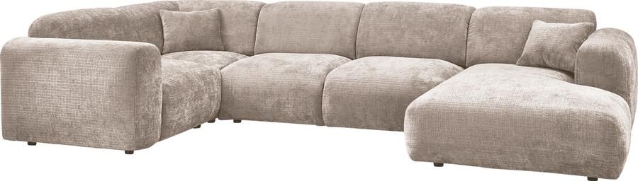 WOOOD | Cloud hoekbank links geweven chenille naturel | Zitmeubels woonkamer | HoekbankModulaire banken