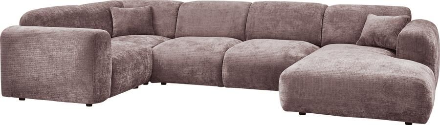 WOOOD | Cloud hoekbank links geweven chenille taupe | Zitmeubels woonkamer | HoekbankModulaire banken