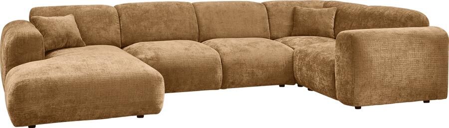 WOOOD | Cloud hoekbank rechts geweven chenille honing geel | Zitmeubels woonkamer | HoekbankModulaire banken