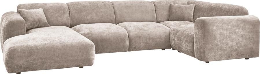 WOOOD | Cloud hoekbank rechts geweven chenille naturel | Zitmeubels woonkamer | HoekbankModulaire banken