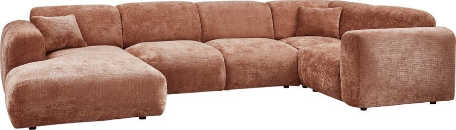 WOOOD | Cloud hoekbank rechts geweven chenille terra | Zitmeubels woonkamer | HoekbankModulaire banken