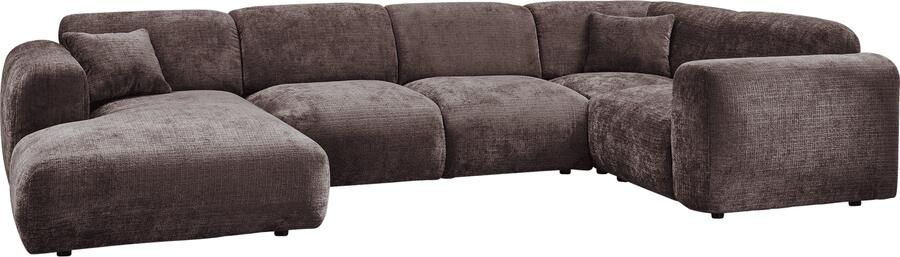 WOOOD | Cloud hoekbank rechts geweven chenille warm bruin | Zitmeubels woonkamer | HoekbankModulaire banken