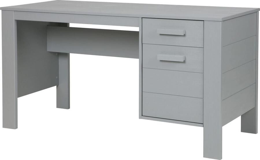 WOOOD | Dennis Bureau Grenen Betongrijs Geborsteld | Woonkamertafels | Bureau - Foto 4