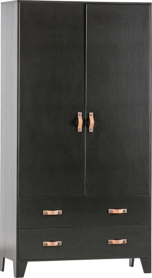 WOOOD | Dian Garderobekast Grenen Diep Zwart | Woonkamer meubels | BergkastKast - Foto 10