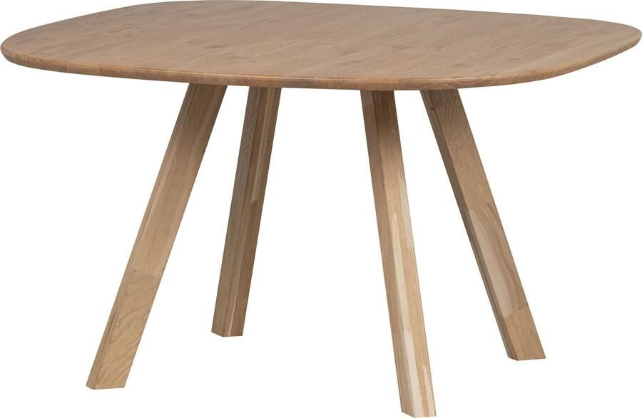 WOOOD | Eettafel Organisch Eiken 130x130&3-stand Poot Naturel | Eettafels | Eettafel