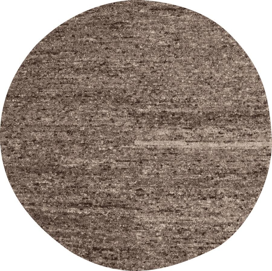 WOOOD | Efia vloerkleed rond wol bruin melange o200cm | Woonaccessoires | Vloerkleed