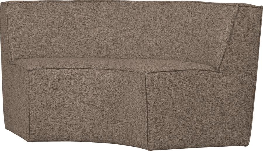 WOOOD | Europa 2-zitsbank eetbank geweven stof donkerbruin melange | Zitmeubels eetkamer | Eetkamerbank