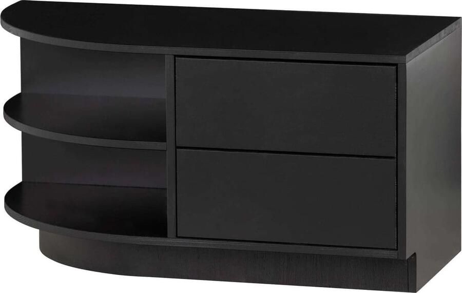 WOOOD Exclusive | Finca Tv Meubel Rond Links 78cm Grenen Zwart | Woonkamer meubels | Tv-dressoirTv-meubel
