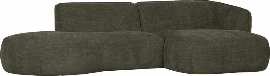 WOOOD Exclusive | Hoekbank Polly Chaise Longue Rechts Warm Groen | Zitmeubels woonkamer | HoekbankModulaire banken