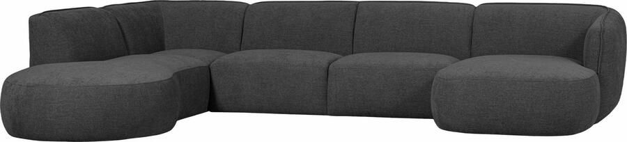 WOOOD Exclusive | Hoekbank Polly U-vorm Links Grijs | Zitmeubels woonkamer | HoekbankModulaire banken