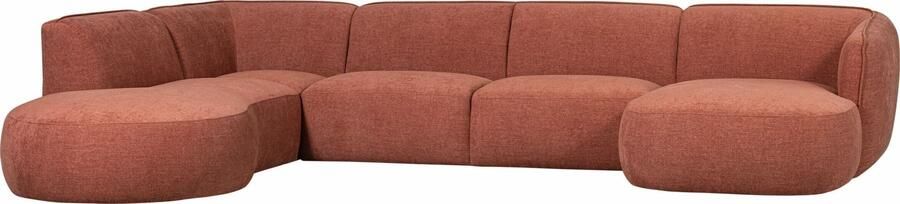 WOOOD Exclusive | Hoekbank Polly U-vorm Links Roze | Zitmeubels woonkamer | HoekbankModulaire banken