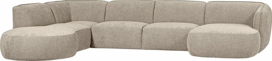 WOOOD Exclusive | Hoekbank Polly U-vorm Links Zand | Zitmeubels woonkamer | HoekbankModulaire banken