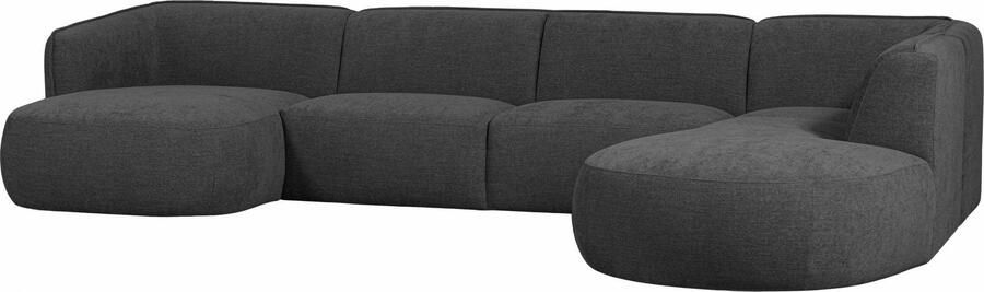 WOOOD Exclusive | Hoekbank Polly U-vorm Rechts Grijs | Zitmeubels woonkamer | HoekbankModulaire banken