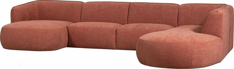 WOOOD Exclusive | Hoekbank Polly U-vorm Rechts Roze | Zitmeubels woonkamer | HoekbankModulaire banken