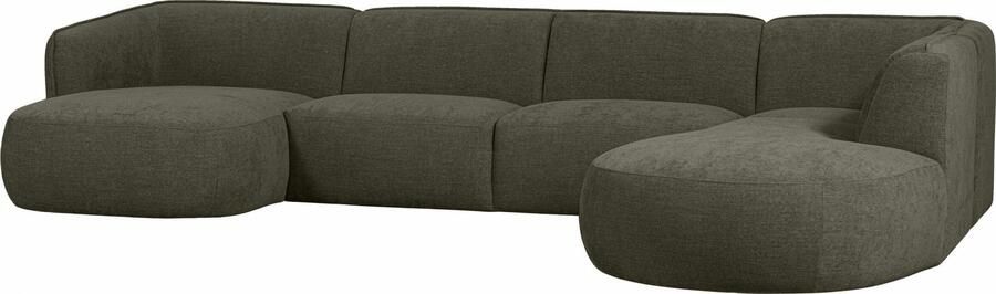 WOOOD Exclusive | Hoekbank Polly U-vorm Rechts Warm Groen | Zitmeubels woonkamer | HoekbankModulaire banken
