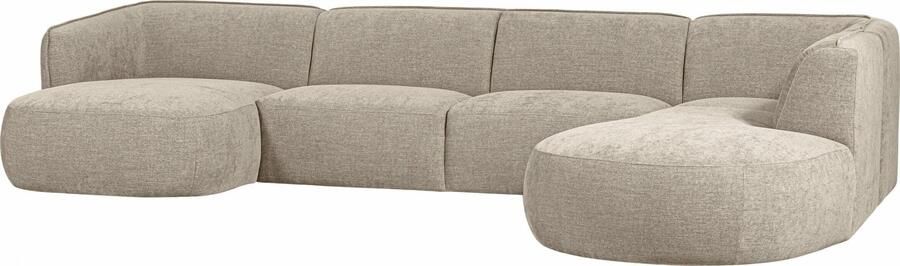 WOOOD Exclusive | Hoekbank Polly U-vorm Rechts Zand | Zitmeubels woonkamer | HoekbankModulaire banken