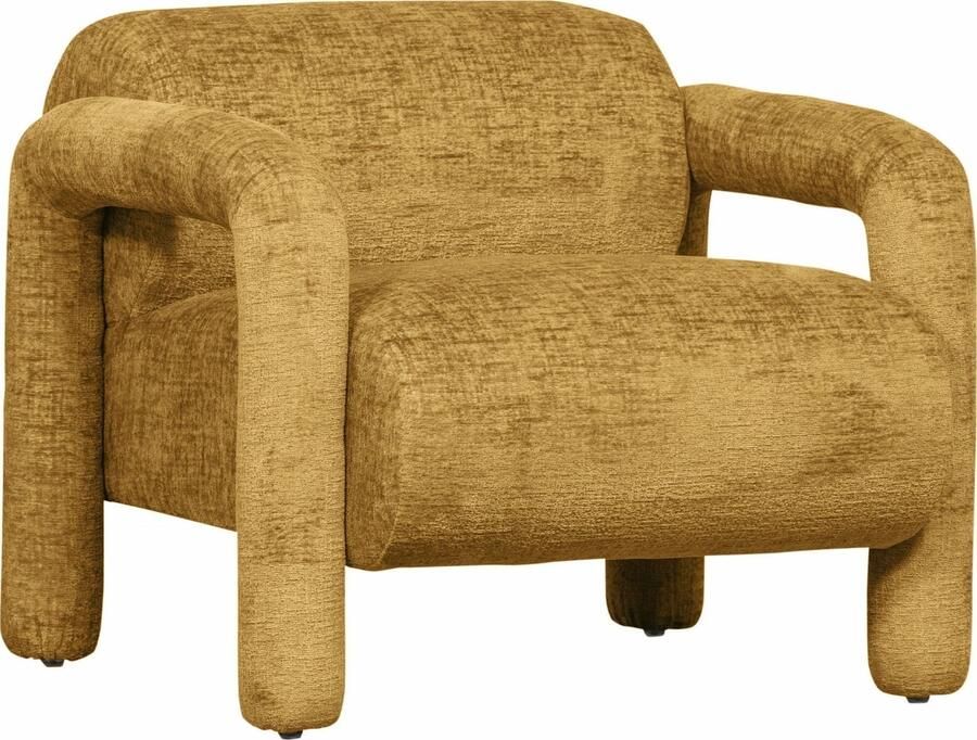 WOOOD Exclusive | Lenny Fauteuil Grove Textuur Goud geel | Zitmeubels woonkamer | Fauteuil - Foto 2