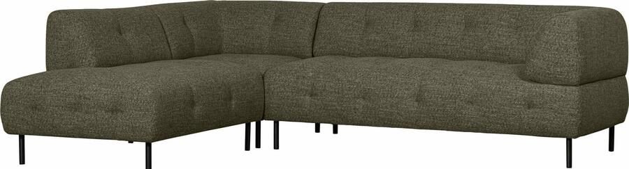 WOOOD Exclusive | Lloyd Hoekbank Links Grof Geweven Groen Melange | Zitmeubels woonkamer | HoekbankModulaire banken