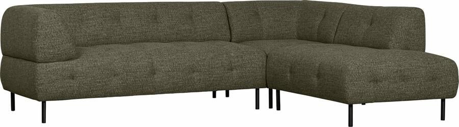 WOOOD Exclusive | Lloyd Hoekbank Rechts Grof Geweven Groen Melange | Zitmeubels woonkamer | HoekbankModulaire banken