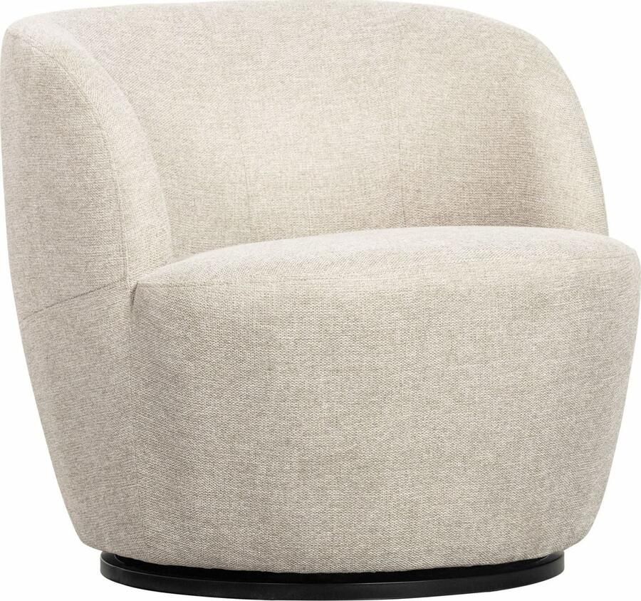 WOOOD Exclusive | Serra Draaifauteuil Geweven Stof Off White | Zitmeubels woonkamer | Draaifauteuil