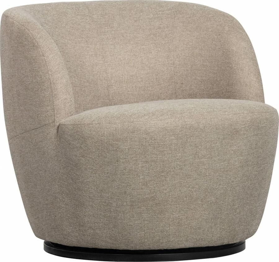 WOOOD Exclusive | Serra Draaifauteuil Geweven Stof Zand | Zitmeubels woonkamer | Draaifauteuil