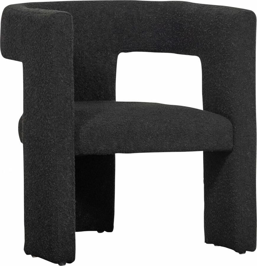 WOOOD Exclusive | Tiwa Fauteuil Bouclé Donkergrijs | Zitmeubels woonkamer | Fauteuil