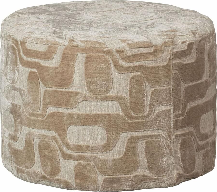 WOOOD Exclusive | Yago Poef Viscose Dessin Naturel 43xØ60cm | Woonaccessoires | Poef