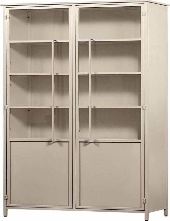 WOOOD | Exhibit xl 2-deurs vitrinekast metaal zand | Woonkamer meubels | Kast | Vitrinekast - Foto 2