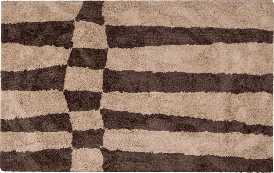 WOOOD | Fafa vloerkleed grafisch dessin bruin 200x300cm | Woonaccessoires | Vloerkleed - Foto 4