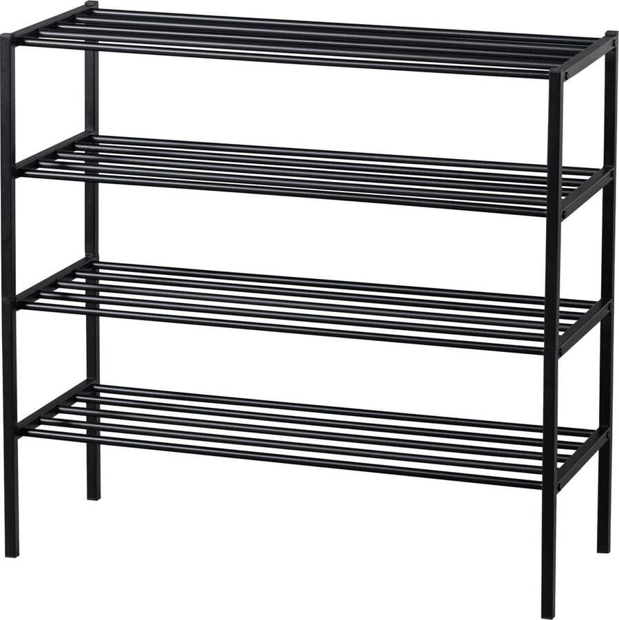 WOOOD | Ferro Schoenenrek Stapel V 2 Metaal Zwart | Woonkamer meubels | Schoenenkast