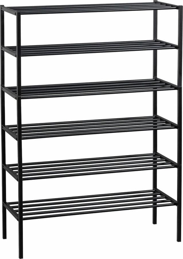 WOOOD | Ferro Schoenenrek Stapel V 3 Metaal Zwart | Woonkamer meubels | Schoenenkast