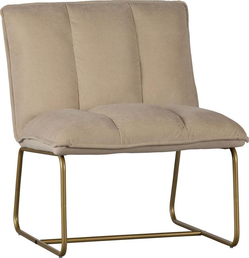 WOOOD | Fie Fauteuil Ribstof Zand | Zitmeubels woonkamer | Fauteuil