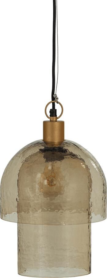 WOOOD | Gigi hanglamp dubbele kap gehamerd glas naturel | Woonaccessoires | Hanglamp