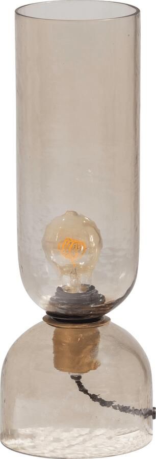 WOOOD | Gigi tafellamp gehamerd glas 38xo15cm naturel | Woonaccessoires | Tafellamp