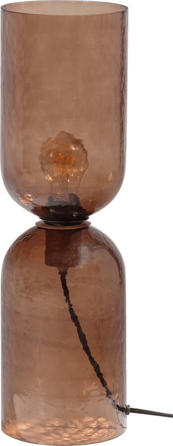 WOOOD | Gigi tafellamp gehamerd glas 51xo15cm bruin | Woonaccessoires | Tafellamp